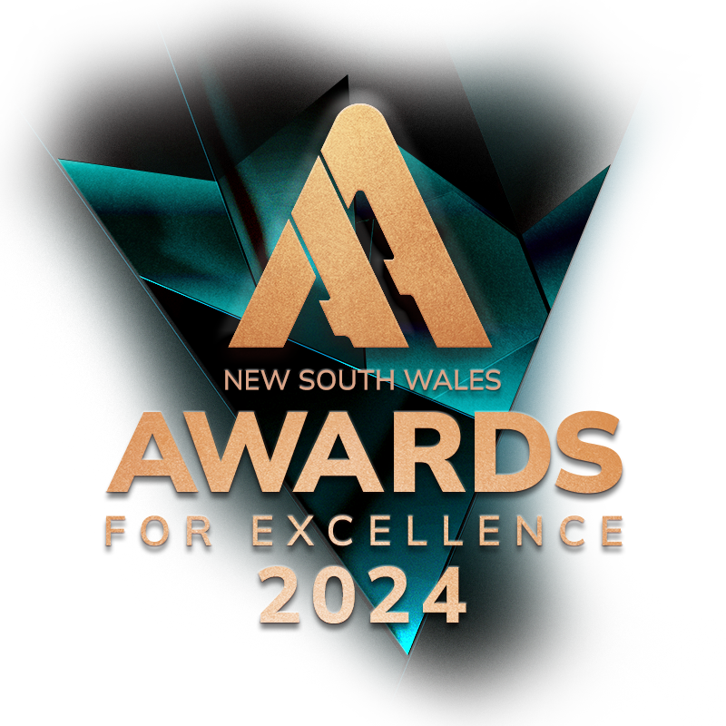 Accommodation Australia New South Wales Awards for Excellence 2024 Nominee logo.